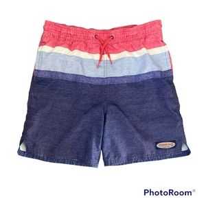 Boys Vineyard Vines Deck Stripe Chappy Swim Trunks Size Medium